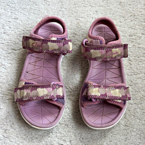 Clarks girls purple camouflage - purple,