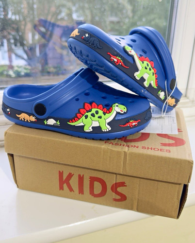 Unisex kids blue dinosaur clog - kids,